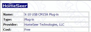 CM15A Homeseer Plugin