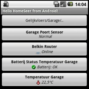 Hello Homeseer from Android